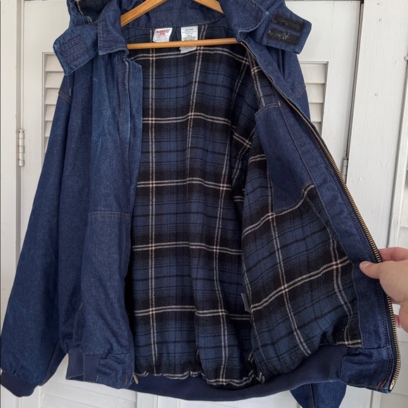Rasco FR Blue Denim Flannel Lined Hooded Jacket Mens 2XL Long/Tall HRC2 101767 - Picture 4 of 6